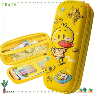 Teath กระเป๋าเครื่องเขียน กระเป๋าปากกา EVA สีเหลือง สําหรับสํานักงาน ดินสอ