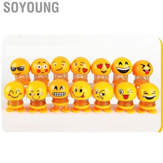 Soyoung Spring Bobble Head Toy Cute Face Car Emotion Doll Interior Decoration for Dashboard