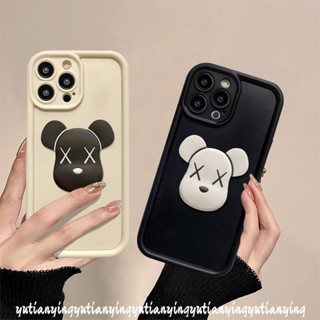 เคสโทรศัพท์มือถือแบบนิ่ม กันกระแทก ลายการ์ตูนหมี 3D น่ารัก เรียบง่าย แฟชั่น สําหรับ IPhone XR X XS Max 7Plus 11 14 12 15 13 Pro Max 7 6S 8 6 Plus SE 2020