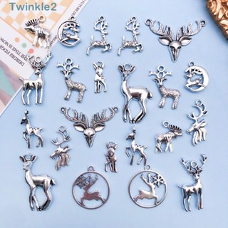 Twinkle จี้กวางเอลก์ กวางเรโทร อัลลอย 11 แบบ สําหรับสร้อยข้อมือ 66 ชิ้น