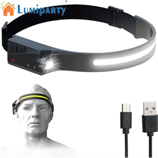 Lumiparty ไฟหน้า ไฟวิ่งกลางคืน 1200mah ชาร์จ Usb กันน้ํา สําหรับเดินป่า กลางแจ้ง