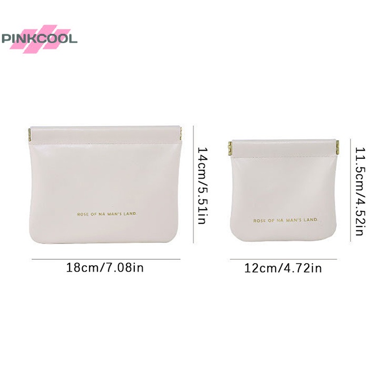 Pinkcool กระเป๋าใส่เหรียญ ผ้าอนามัย แบบพกพา ขนาดเล็ก ปิดเองได้ กระเป๋าเครื่องสําอาง มินิ มินิ มินิ มินิมอล ลิป กระเป๋า ขายดี