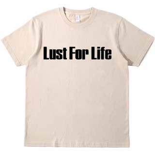 พร้อมส่ง เสื้อยืดแขนสั้น ผ้าฝ้ายแท้ พิมพ์ลาย Lust for Life iggy pop สไตล์เรโทร สําหรับผู้ชาย และผู้หญิง