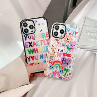 Casetify เคสโทรศัพท์มือถือ ลายการ์ตูนหมี สีรุ้ง สําหรับ Iphone 14pro Apple 14 13 Pro Max