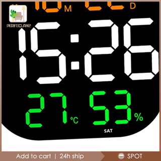 [Perfeclan2] นาฬิกาดิจิทัลติดผนัง หน้าจอขนาดใหญ่ ควบคุมอุณหภูมิ ความชื้น