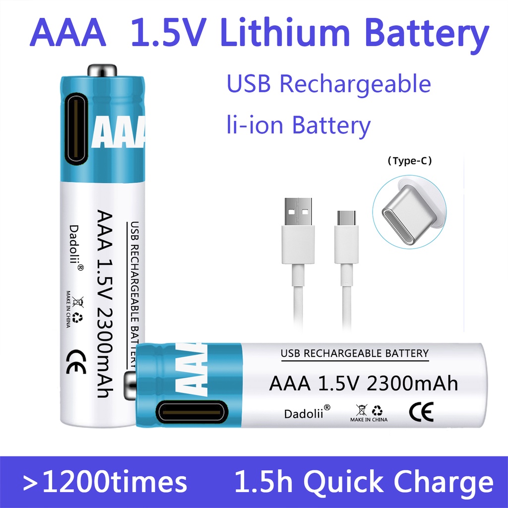 New 1.5V AAA Rechargeable Battery 2300mAh Rechargeable AAA Battery Lithium Polymer Battery Quick Cha