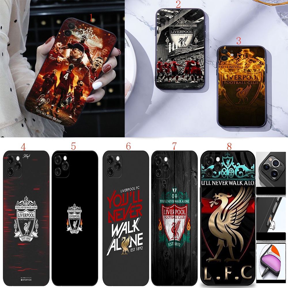 IPhone 11 11 Pro Max 12 Mini XR XS Max Y32 Liverpool Anime เคสโทรศัพท์สีดํานุ่ม