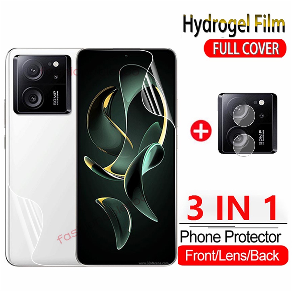 3in1 ด้านหน้าด้านหลังฟิล์มไฮโดรเจลนุ่มสําหรับXiaomi 14T Pro Xiaomi14T 11t 12t 13t 10t 14 T14 Pro Mi14T 5Gกล้องป้องกันหน้าจอ