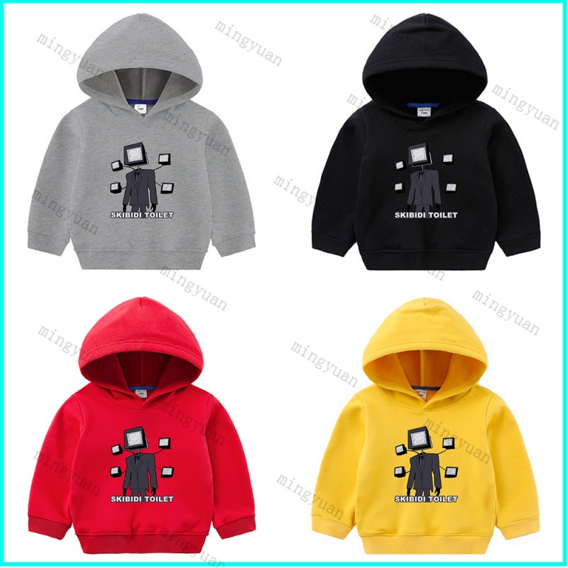 Mingyuan COMO DIBUJAR A BIG TV MAN de SKIBIDI TOILET เสื้อแจ็กเก็ตลําลอง มีฮู้ด ลายการ์ตูน เรียบง่าย สําหรับเด็กผู้ชาย และเด็กผู้หญิง