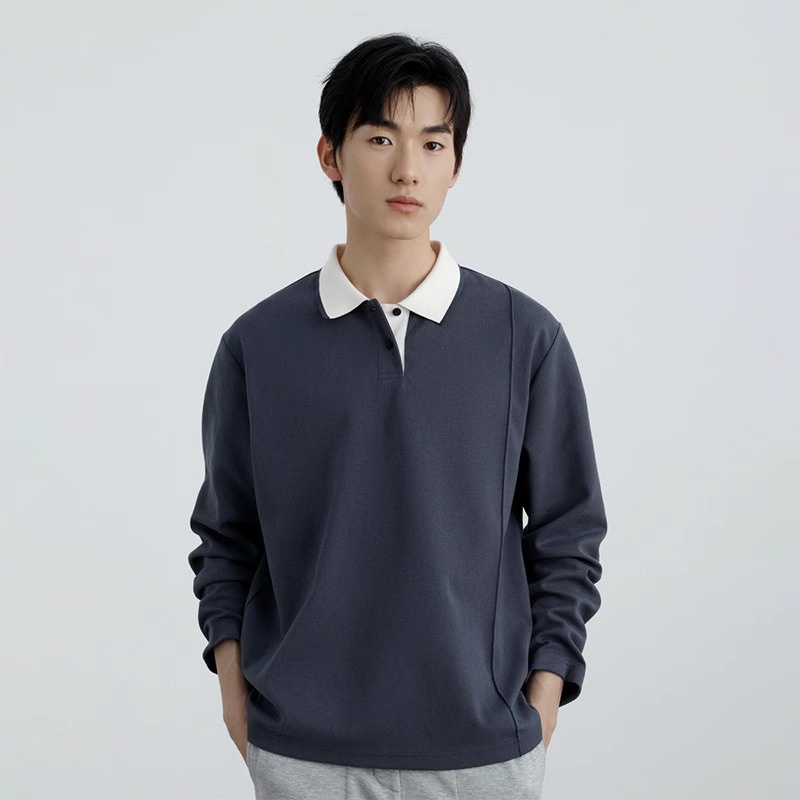 เสื้อกันหนาวแขนยาวลําลอง ทรงหลวม สีขาว แฟชั่นฤดูใบไม้ผลิ และฤดูใบไม้ร่วง สไตล์ฮ่องกง สําหรับผู้ชาย