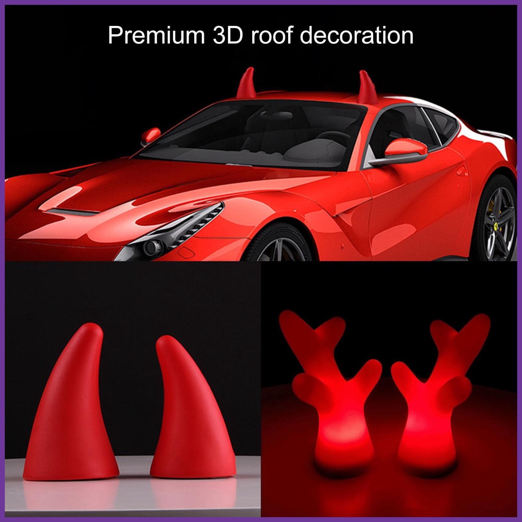 สติกเกอร์เสาอากาศ รูปปีศาจ 3D มีกาวในตัว สําหรับติดหลังคารถยนต์