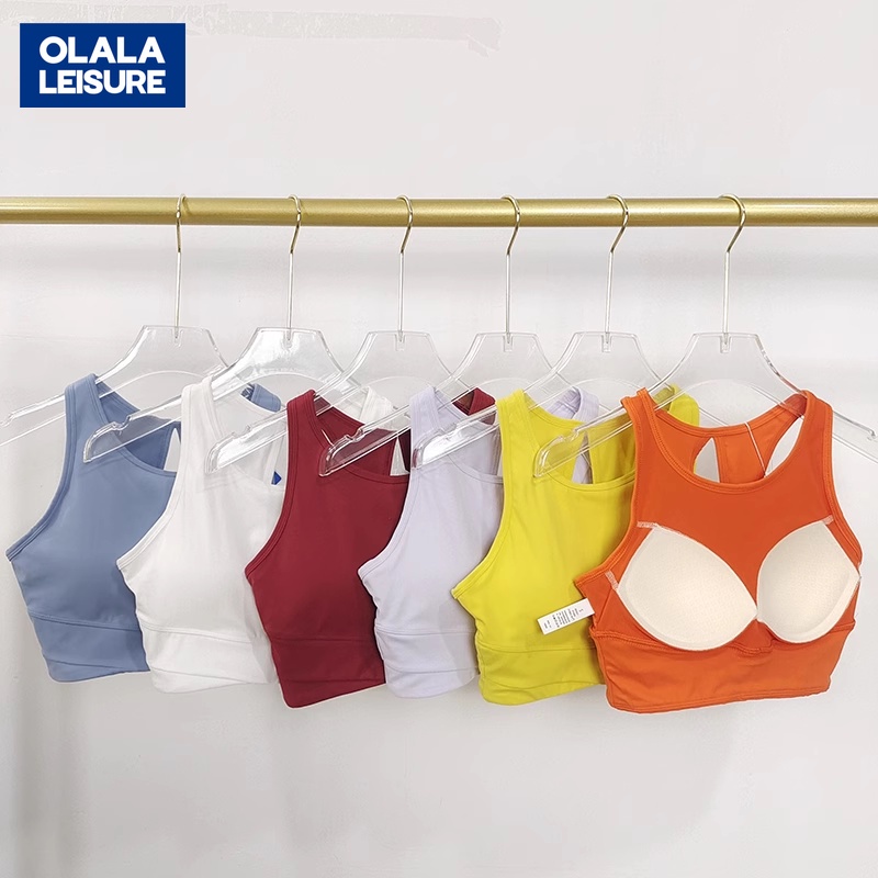 OLALA LEISURE สไตล์ใหม่ กระโดดเชือกวิ่ง กันกระแทก รวบรวมกลวง วันพีช คัพ บาง กีฬา ชุดชั้นใน โยคะ เสื้อกั๊ก ชุดชั้นใน