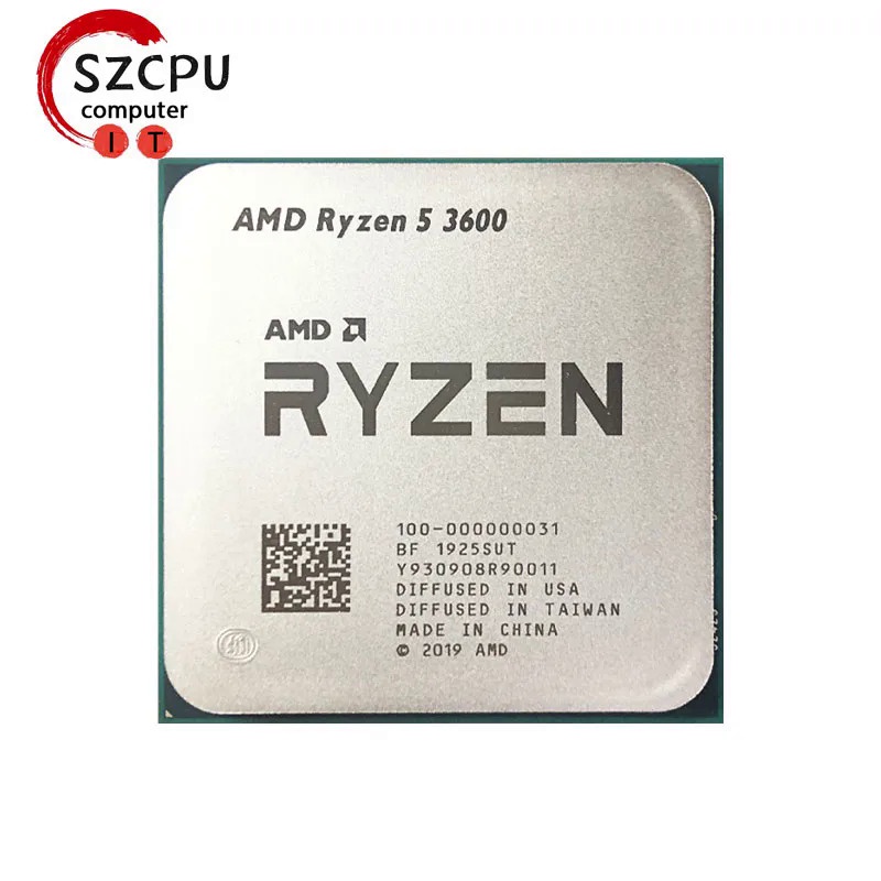 โปรเซสเซอร์เกมมิ่ง Amd Ryzen 5 3600 R5 3600 3.6 GHz เป็น Zen 2 Six Core 12 7nm 65W L3 = 32m 100-000000031หน่วยประมวลผลใหม่