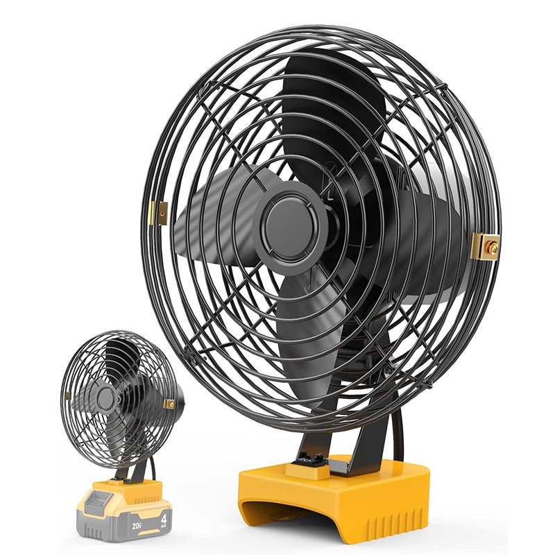 พัดลมไร้สาย Jobsite พัดลมสําหรับ Dewalt 18V 20V Li-ion แบตเตอรี่แบบพกพา 2 สปีดพัดลมสําหรับ Outdoor Camping สําหรับ Dewalt DCB205 DCB203