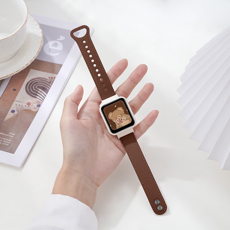 สายนาฬิกาข้อมือหนัง กรอบโลหะ อุปกรณ์เสริม สําหรับ HONOR WATCH 4 TMA-L19 HONOR WATCH 4