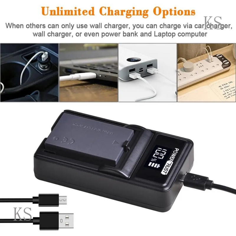 KS PowerTrust 1600mAh NB-1L NB-1LH NB1L NB1LH Battery and LED Charger for Canon S100 S110 S230 S400 S410 Digital Cameras
