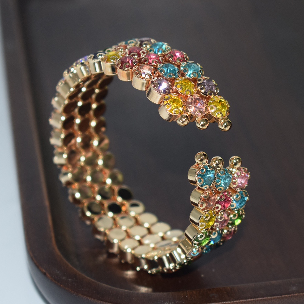 สร้อยข้อมือเพชร 2/3/5 แถว แฟชั่น พร้อมโซ่ก้ามปู สําหรับสุภาพสตรี ราคา ถูกที่สุด ดีลบีเคเค แกลเลอรีภาพที่ 7