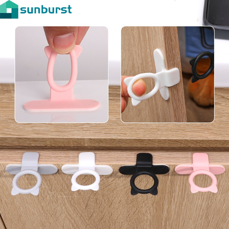 [ใหม่]บ้านห้องน้ําแหวนรูปร่างอุปกรณ์เสริม/กาวในตัวป้องกันสกปรกมือจับประตูตู้/มัลติฟังก์ชั่ซิลิโคนฝาชักโครกที่นั่งยกเครื่องมือ/สีทึบลิ้นชักจับ