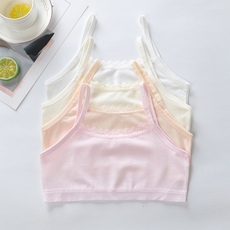【DMiya】พร้อมส่ง 6-14 ปี ชุดชั้นใน นักเรียน สายเอี๊ยม เสื้อชั้นในเด็ก สาวน้อย ขอบลูกไม้ สปอร์ตบรา