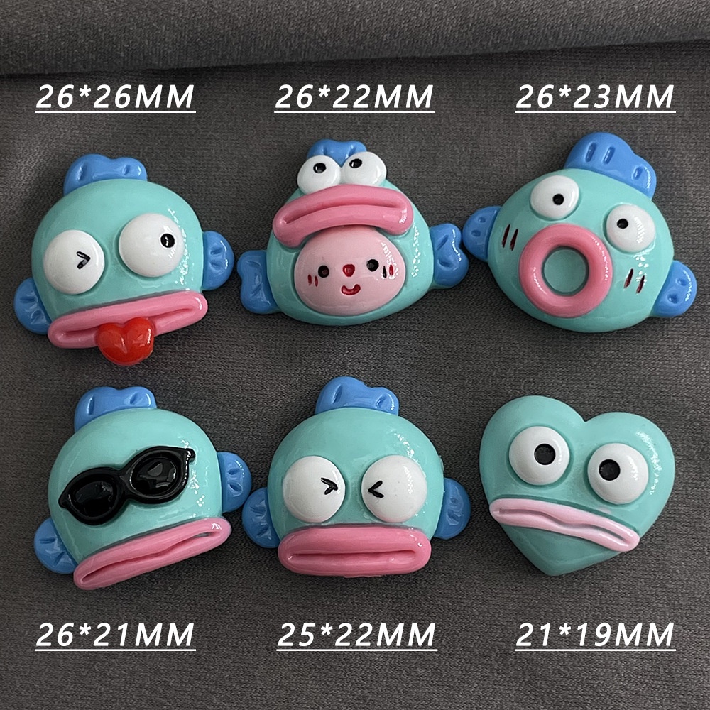 [4 #] Jibbitz Crocs กิ๊บติดผมเรซิ่น รูปปลาทะเลน่ารัก ขนาดเล็ก แฮนด์เมด diy สําหรับทําเครื่องประดับ FN