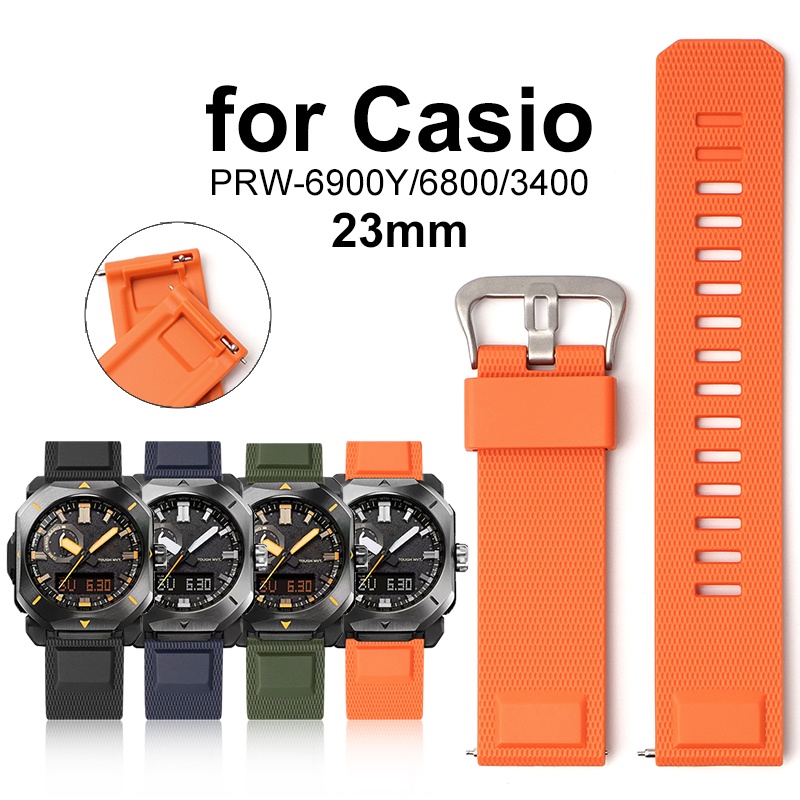 สายนาฬิกาข้อมือซิลิโคน 23 มม. สําหรับ Casio Protrek Series Band for PRW-6900 PRW-6800/3400