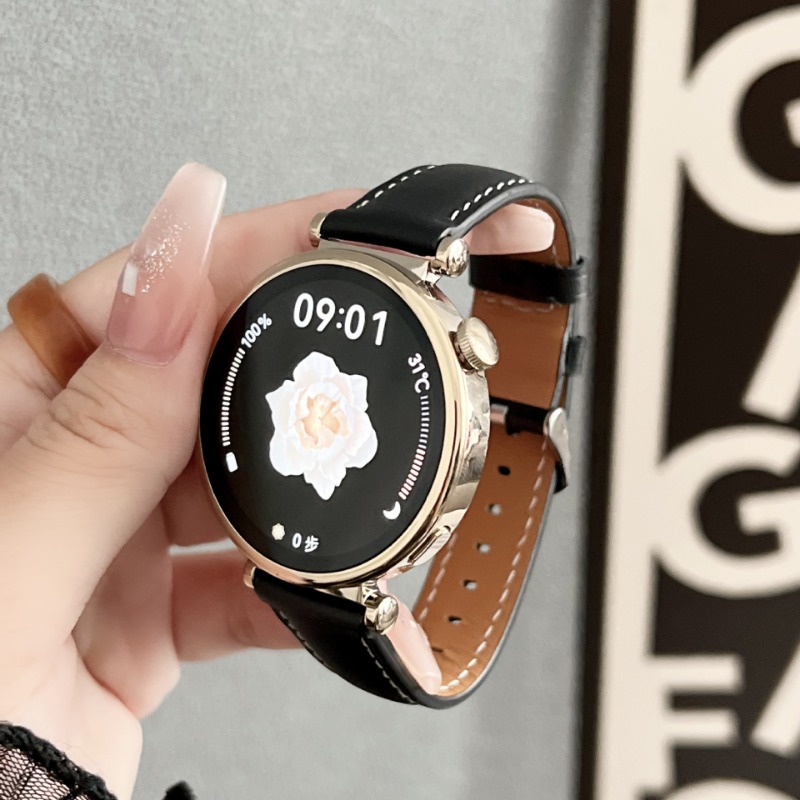 สายนาฬิกาข้อมือสมาร์ทวอทช์ สายหนัง เรียบง่าย หรูหรา สําหรับ Huawei GT4 (41 มม.) 18 มม.