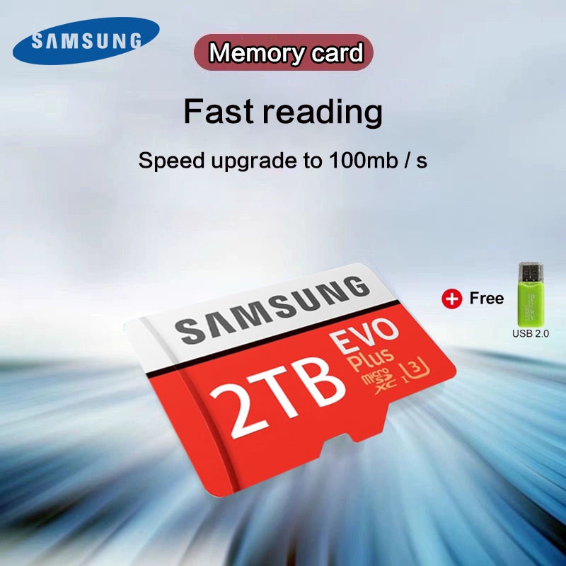 SAMSUNG เมมโมรี่การ์ด 2TB การ์ดหน่วยความจำ 1TB SD Card 512GB Micro Sdxc C10 U3