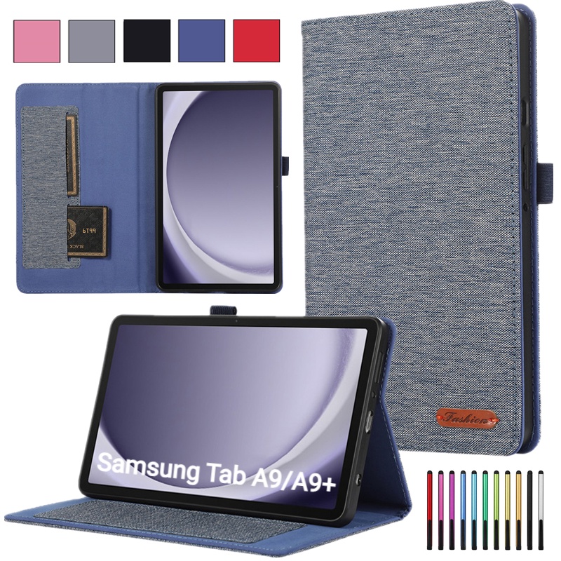เคสหนัง ฝาพับแม่เหล็ก พร้อมช่องใส่บัตร สําหรับ Samsung Galaxy Tab A9 A9+ 8.7 11.0 SM-X110 X115 X117 X210 X216B X218U