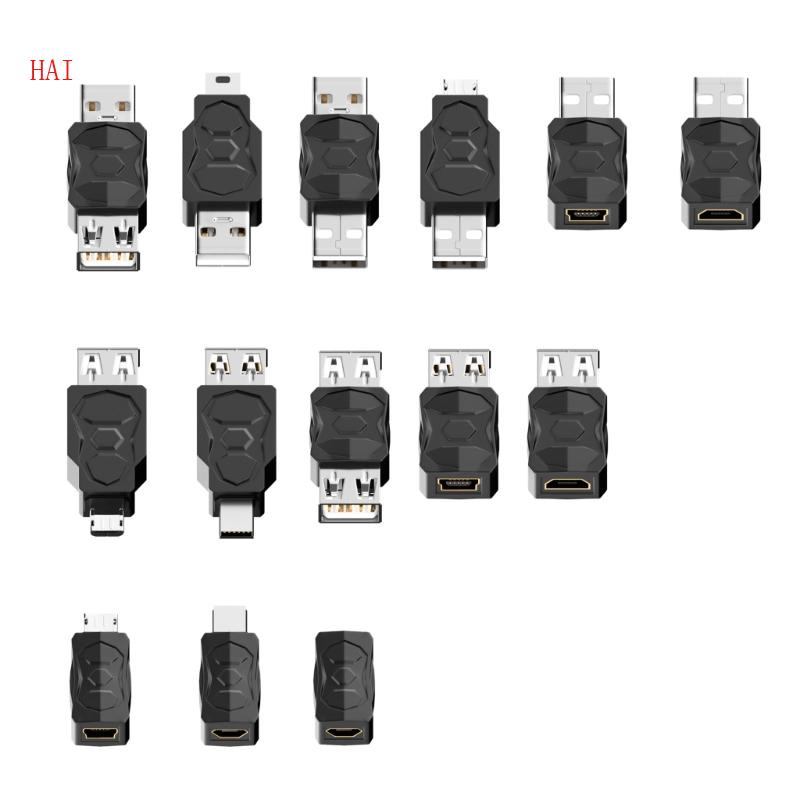Hai ตัวเชื่อมต่อแปลง USB เป็น Micro USB Mini USB รองรับการชาร์จซิงค์ข้อมูล 480Mb