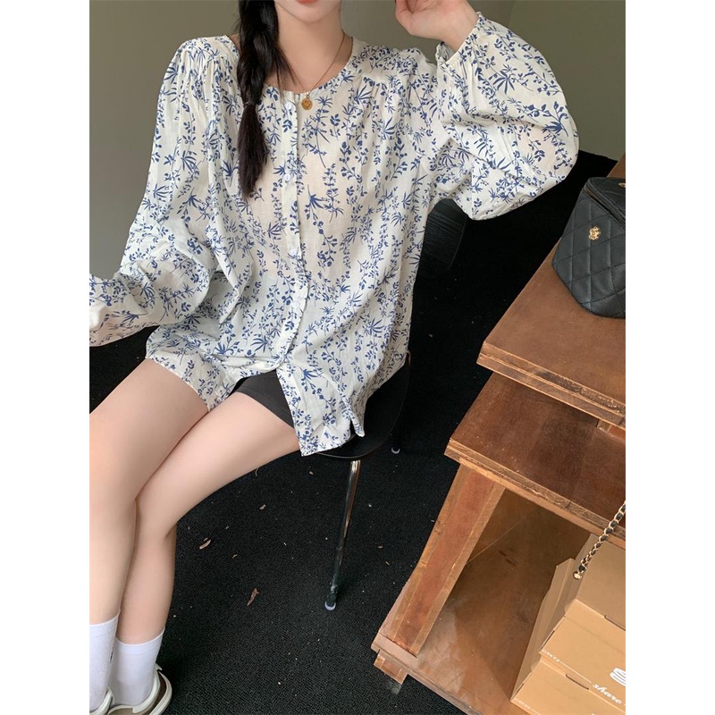 mimi&didi เสื้อเชิ้ตแขนยาวลายดอกไม้ผู้หญิง เสื้อแขนโคมไฟ น่ารัก สไตล์เกาหลี แฟชั่น#W280 - รูปที่ 6