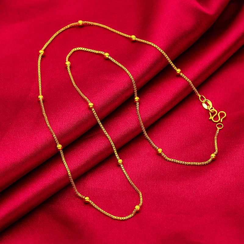 สร้อยคอทองคําแท้ 98.9% 18K จี้รูปตัว C เคลือบทองคําแท้ 3-4 กรัม ทรงหลวม สไตล์อิตาลี สําหรับผู้หญิง - รูปที่ 6