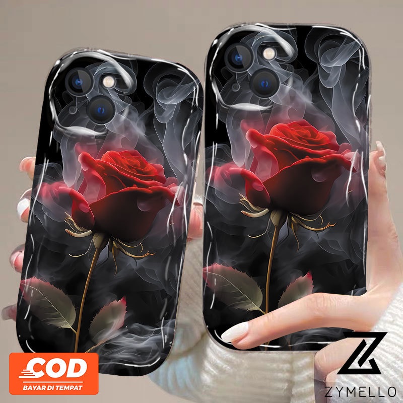 เคสโทรศัพท์ VIVO V29 V40 S1 V27 5G V40 Pro V27 Pro V27E V25 V25E V23 V23E V15 V20 Pro โค้ง TPU ควัน Rose ซิลิโคนเคสโทรศัพท์
