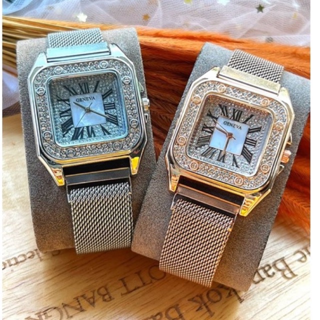 Watch Shop นาฬิกาผู้หญิง Geneva ✨ เจนีวางานแท้หน้าปัดสไตล์คาเทียร์แทงค์ mk ตัวขายดี มีหลายสีให้เลือก ส่งจากไทย
