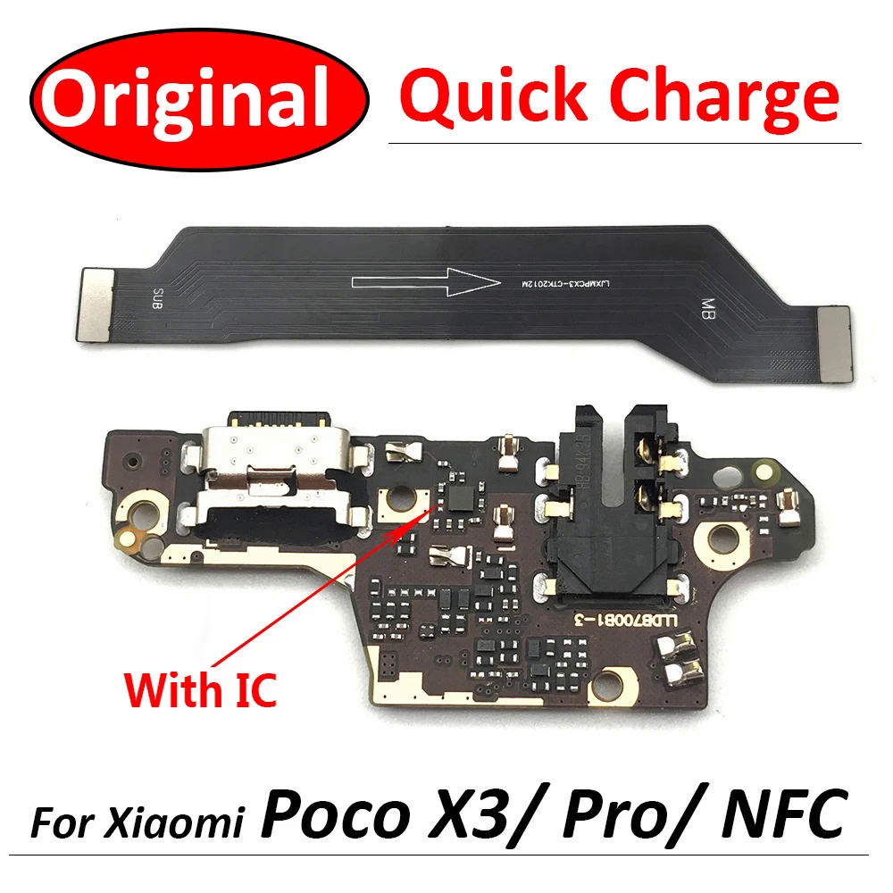 ของแท้ แท่นชาร์จ USB สายเคเบิลอ่อน สําหรับเมนบอร์ด Xiaomi POCO X3 NFC Pro