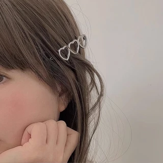 ในไทย✨พร้อมส่งกิ๊บติดผมสีเงินรูปดาวห้าแฉกลายหัวใจสไตล์ญี่ปุ่นน่ารักนักเรียนสำหรับผู้หญิงเครื่องประดับผม-Move