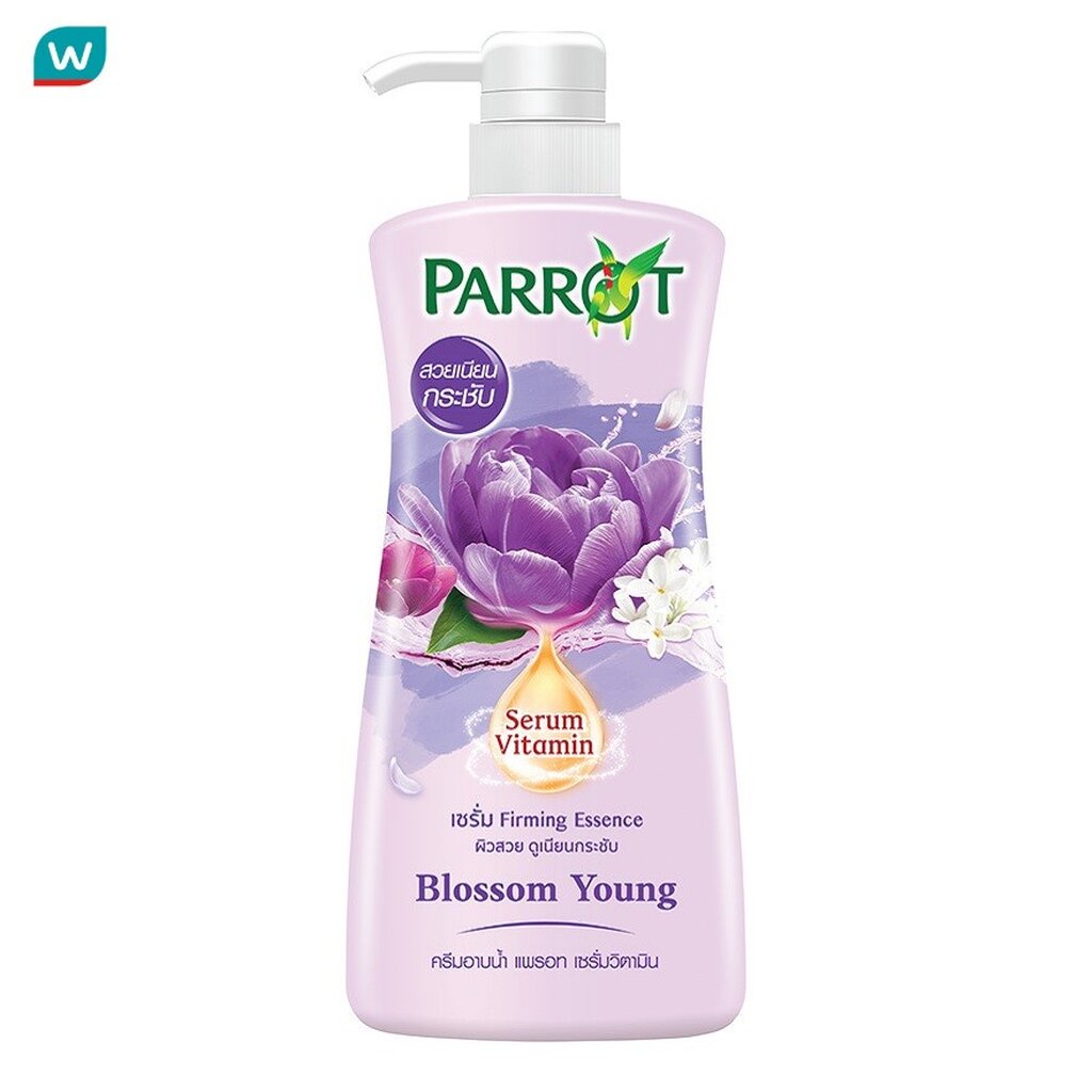 Parrot แพรอท ครีมอาบน้ำ เซรั่ม วิตามิน บลอสซั่ม ยัง 450 มล.