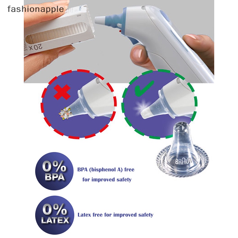 [fashionapple] ฝาครอบเลนส์เครื่องวัดอุณหภูมิหู สําหรับ Braun Thermoscan 20 ชิ้น