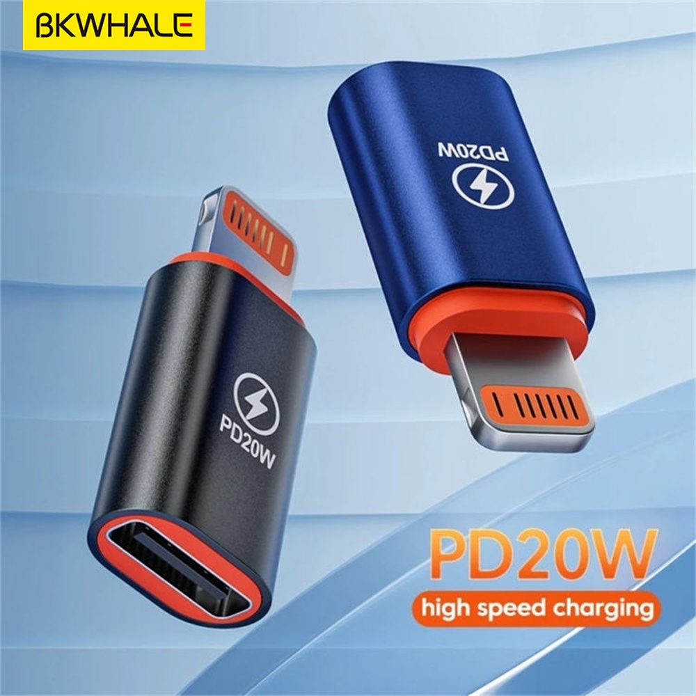 BKWHALE ประเภท C ถึง iP ชาย OTG Adapter Charger สําหรับ iP 14 13 12 11 Pro XS Max XR X 8 7 6s Fast Charging Connector