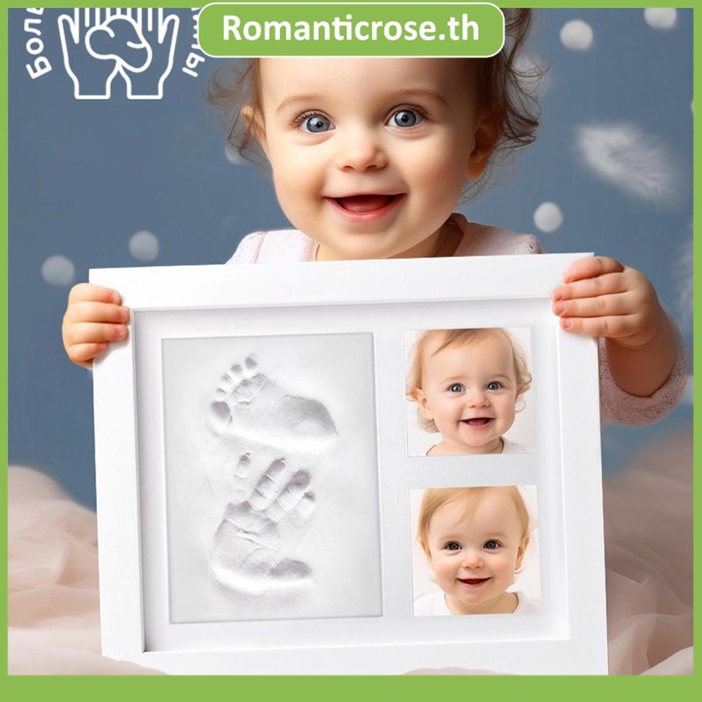 ชุดเครื่องทำรอยเท้าเด็กแรกเกิด DIY โครงรูปมือเด็กทารกและเครื่องทำรอยเท้าชุด DIY โครงที่ระลึกเด็กแรกเกิดดินพิมพ์มือกรอบรูป
