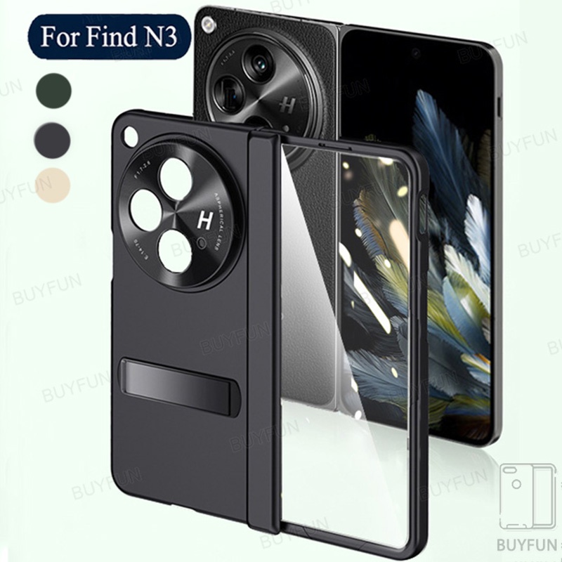 Luxury Hinge Case For Oppo Find N3 5G 7.82" 2023 findN3 Phone Cases With Holder Shockproof 360 Full Screen Protector Glass Kickstand Cover