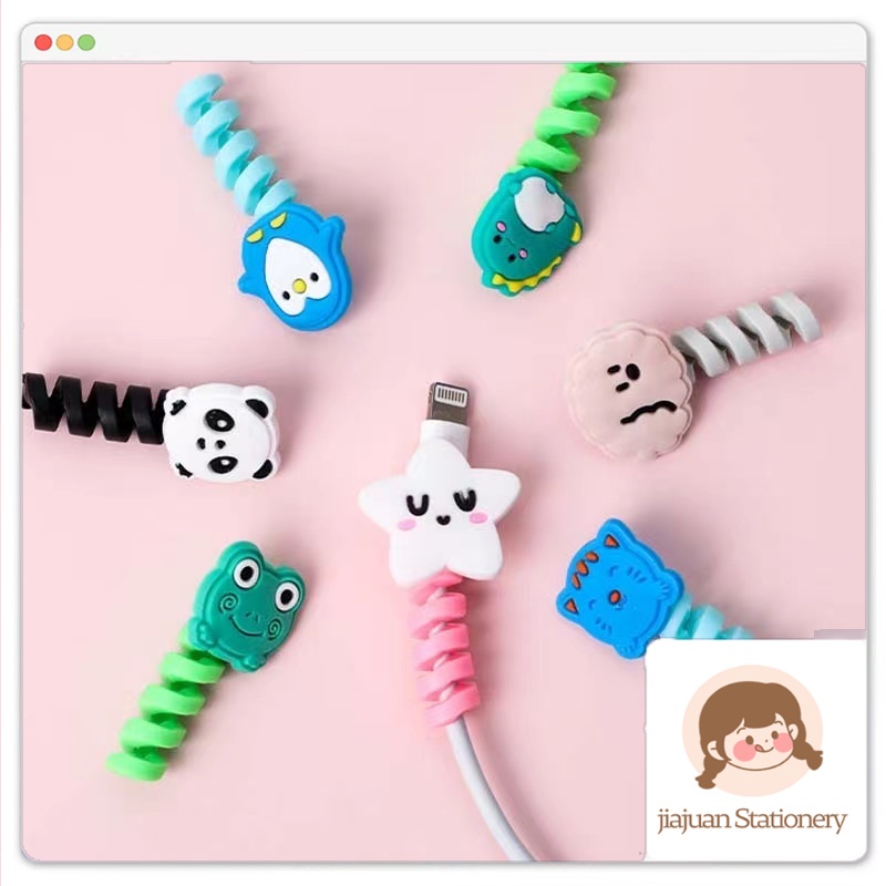 ตัวถนอมสายชาร์จลายการ์ตูนน่ารัก USB ซิลิโคนนิ่ม ลายการ์ตูน