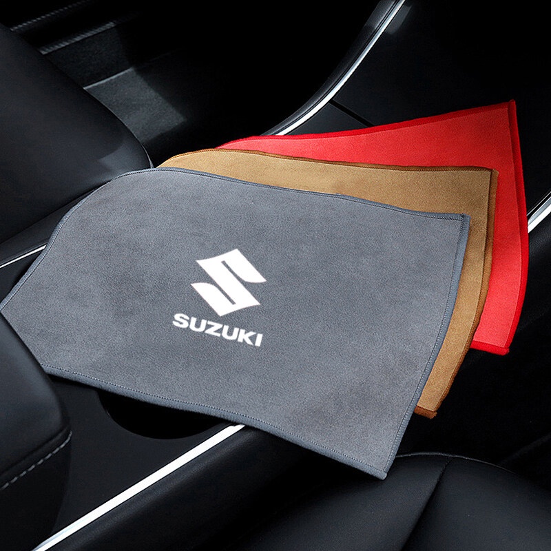 ผ้าเช็ดทําความสะอาดรถยนต์ ผ้าฟลีซ สําหรับ Suzuki Deerskin