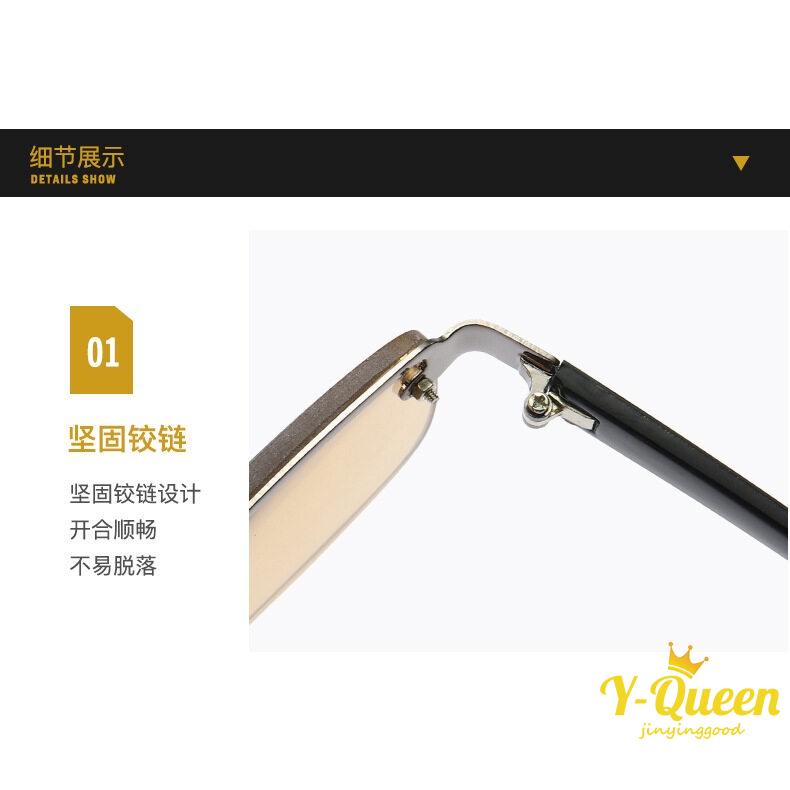 (+100 ถึง +400) แว่นตาอ่านหนังสือ ขอบครึ่ง พร้อมเคส และเลนส์แก้ว แว่นสายตายาว สําหรับผู้ชายและผู้หญิง แว่นสายตายาว เกรด