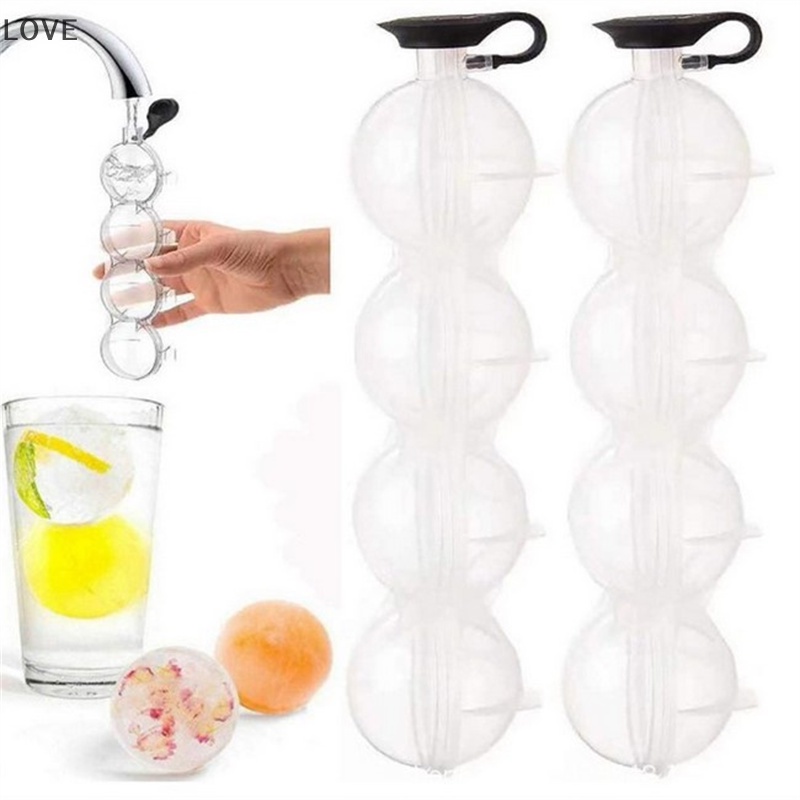 [JJCW] 4 Cavity Bar Sphere Mould Mold Freezer Maker ถาด DIY QQW