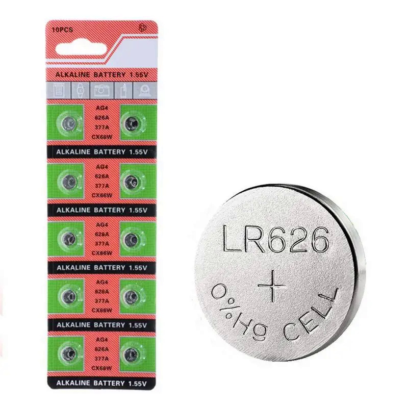 10PCS Watch Coin Battery AG4 377A 377 LR626 SR626SW SR66 LR66 Button Cell Batteries Toys Remote Came