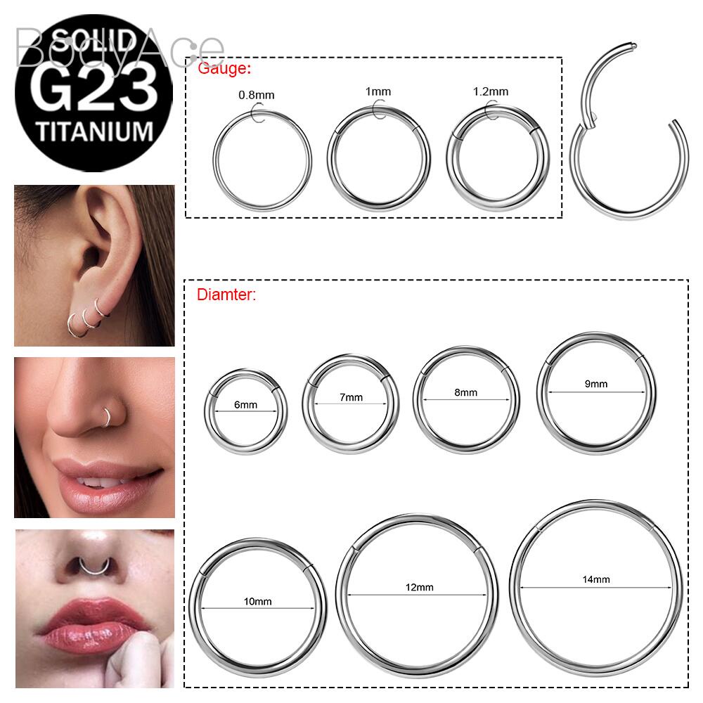 Bodyace จิวจมูก เหล็กไทเทเนียม G23 สีเงิน 1 ชิ้น