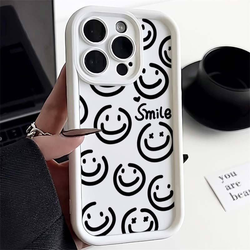 เคสโทรศัพท์มือถือ TPU นิ่ม กันฝุ่น กันเหงื่อ ลายอิโมติคอนหน้ายิ้ม สําหรับ iPhone 15 Pro Max 14 Plus 13 12 Mini 11 Pro SE 2020 XS Max X XR 8 7 6S