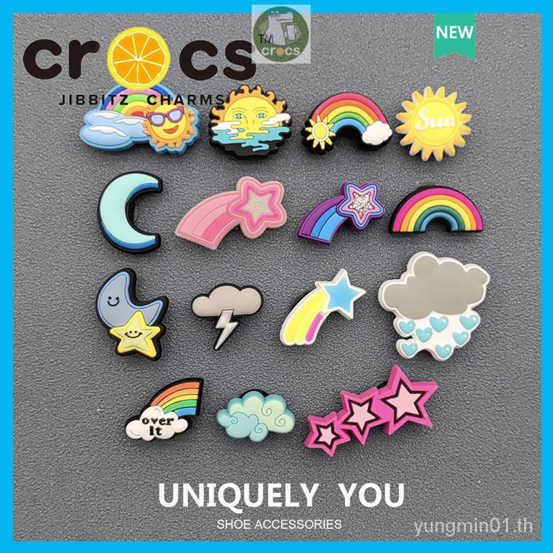 Crocs jibbitz Charms 2023 ใหม่ อุปกรณ์เสริม รูปเมฆ สายรุ้ง สําหรับตกแต่งรองเท้า