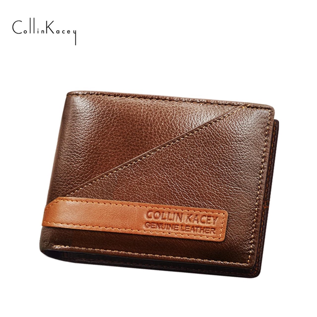 (แจกโค้ด30%กรอก INC479GW ช่องโค้ดช้อปปี้)CollinKacey A17 กระเป๋าสตางค์ผู้ชายหนังแท้ใบสั้น ซื้อกระเป๋าสตางค์แถมฟรีเข็มขัด