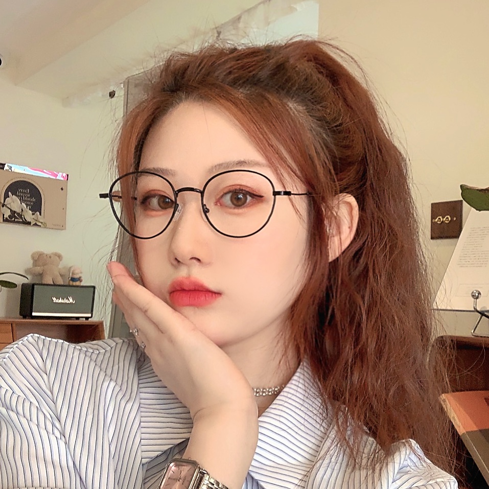 【ZM Glasses】แว่นตากรอบกลม ป้องกันแสงสีฟ้า แว่นตากรอบโลหะ แว่นตาสายตาสั้น สไตล์เกาหลี สไตล์นักเรียน แว่นตาแฟชั่น 103